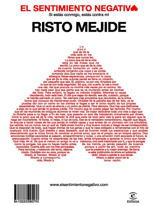 Title details for El sentimiento negativo by Risto Mejide - Available